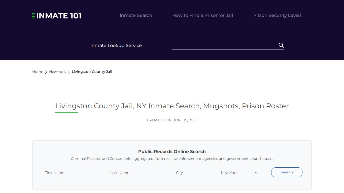 Livingston County Jail, NY Inmate Search, Mugshots, Prison ...